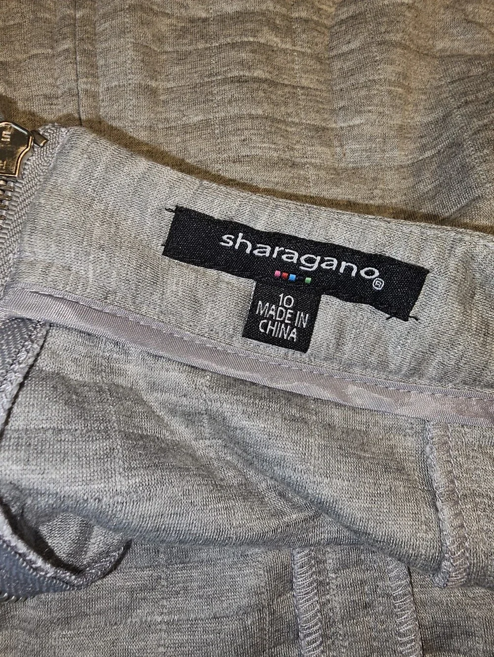 NWT | 10 | Sharagano | Heather Gray Textured Knit Top & Pencil Skirt Set